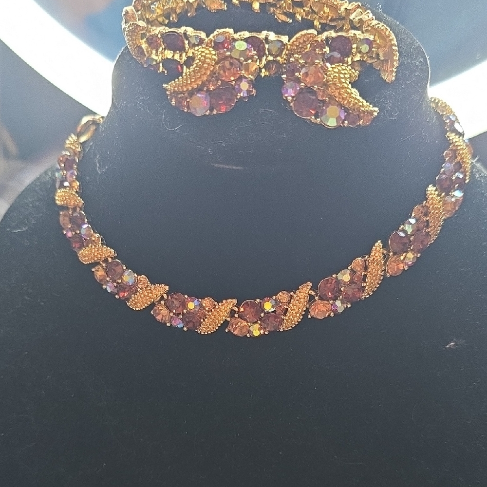Elegant Gold and Purple Jewelry Set